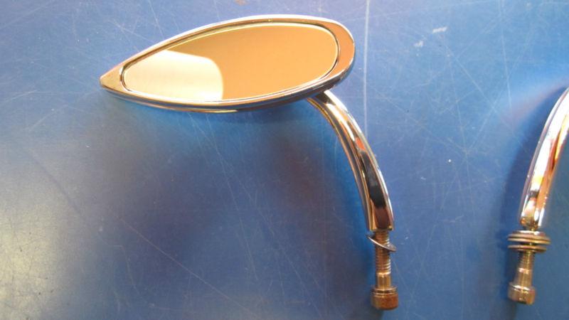 CHROME LEFT & RIGHT MINI MIRRORS HARLEY DAVIDSON & CUSTOM CHOPPER APPLICATIONS, US $14.99, image 2