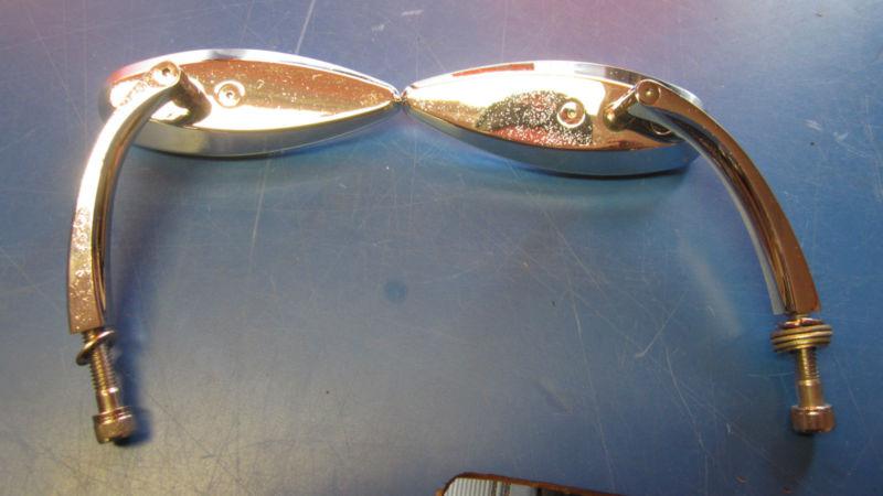 CHROME LEFT & RIGHT MINI MIRRORS HARLEY DAVIDSON & CUSTOM CHOPPER APPLICATIONS, US $14.99, image 4