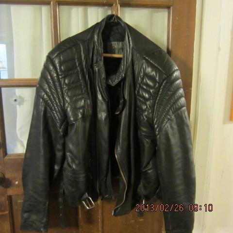 Bermans leather padded motorcycle jacket