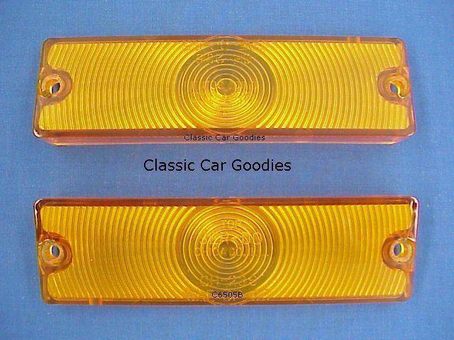 1965 chevy impala amber park light lenses (2) new!