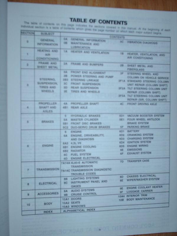 1993 CHEVROLET ASTRO VAN SHOP MANUAL / ORIGINAL BOOK, US $24.50, image 3