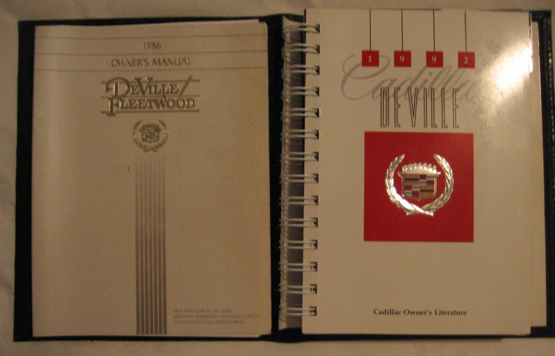 1986 & 1992 cadillac deville owner's manual lot of 2