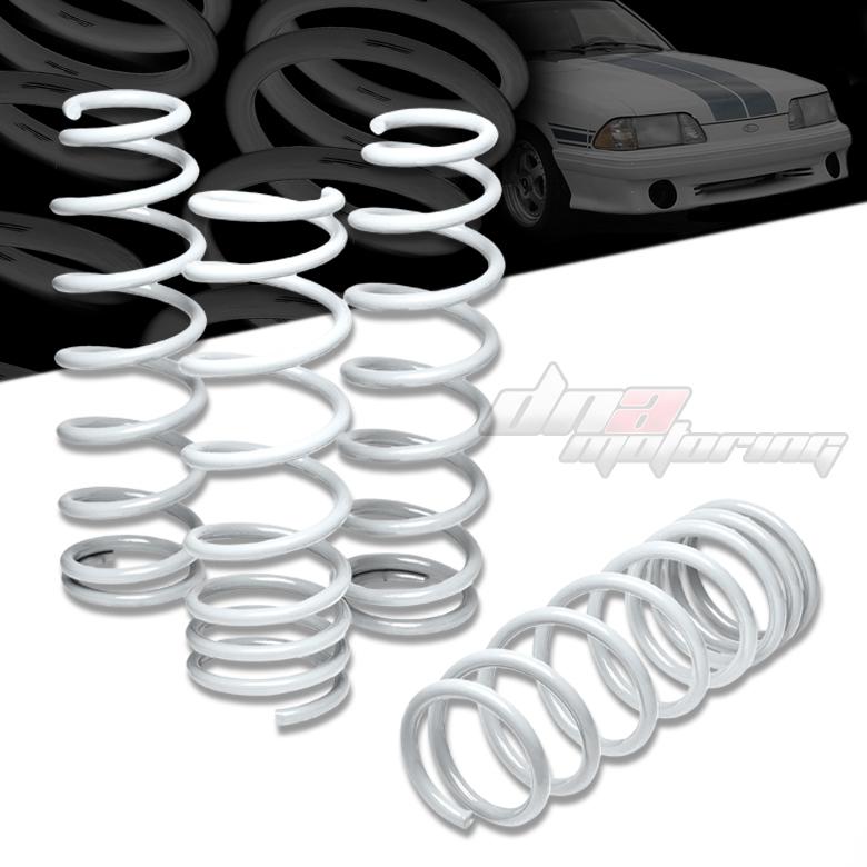 79-04 mustang 1.5"drop suspension white racing lowering spring/springs 450/250lb