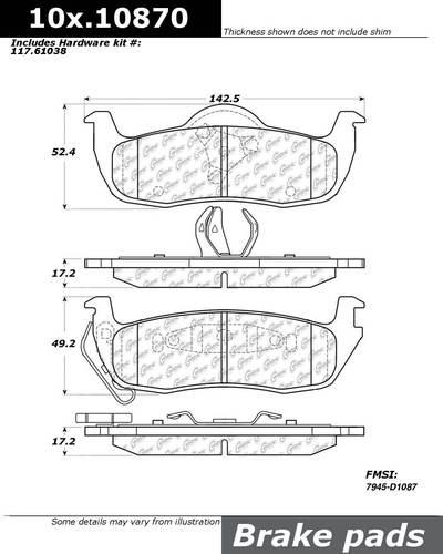 Centric 106.10870 brake pad or shoe, rear