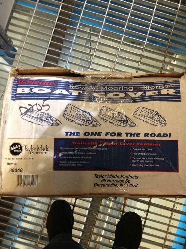 Taylor made pro bass boat cover,16.4'-l,80"" beam,outboard,gray poly/cotton