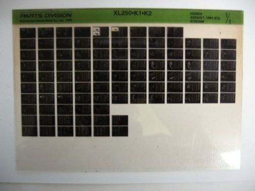 Honda xl250 k1 k2 parts list manual microfiche e98