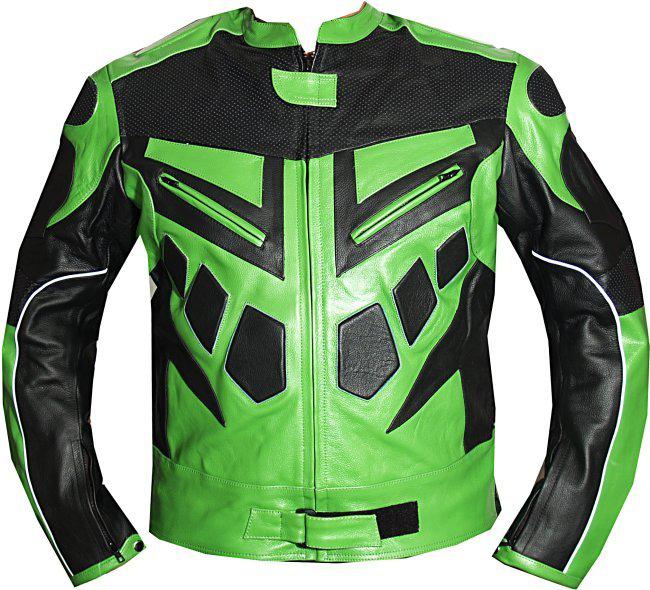Motorcycle speed racing armor leather jacket 48 green