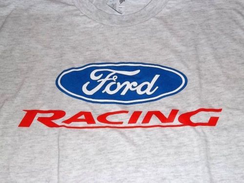 New mens ford racing size large or xxl grey tee shirt! nascar nhra!