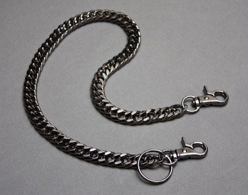 Black chrome / gunmetal 24" wallet chain for harley davidson bikers etc.
