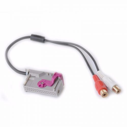 Car aux-in rns-e navigation rca to 32pin plug audio wire cable for audi a3 a4 a6