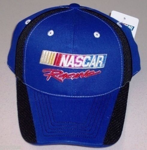 Brand new red white &amp; blue nascar racing heavily embroidered adjustable hat/cap!
