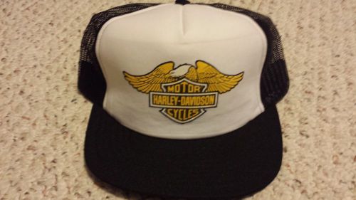 Vintage trucker mesh harley wings motorcycles baseball mesh cap old school
