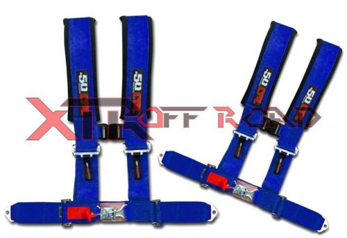 Xtr off-road products,(2) 50 caliber racing 2&#034; 4 point harness bundle - blue