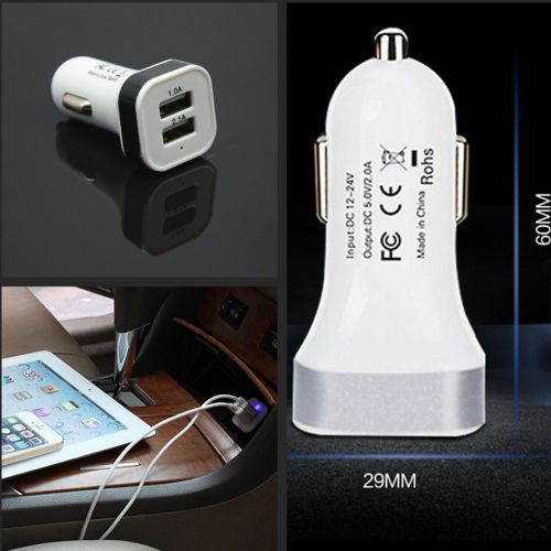 Car suv cigarette lighter socket splitter dual usb charger power adapter outlet