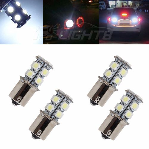 4x 12v 1156 13-smd ba15s 5050 led light turn signal backup reverse bulbs white