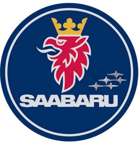 (1) saab saabaru 9-2x 92x emblem badge decal hood or trunk chrome vinyl
