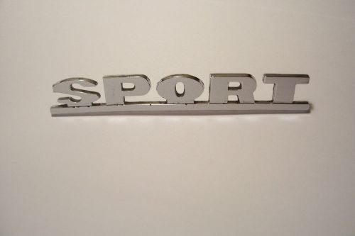 1966-73 fiat 124 sport &amp; coupe emblem "sport" badge chrome metal nameplate