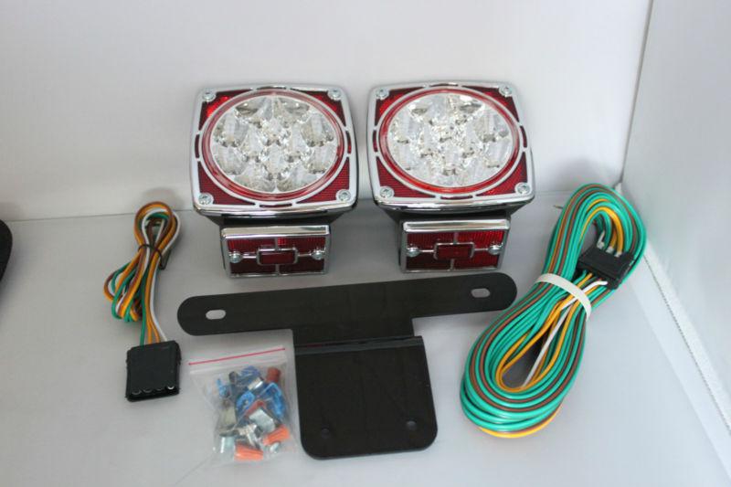 Led boat trailer utility enclosed tail light kit submersible w/ side led markers
