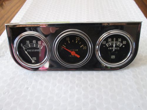 Stewart warner 3 gauge set  oil pressure amp vacuum gauges