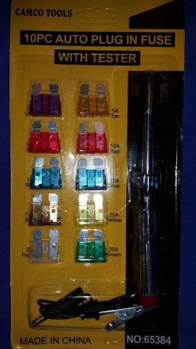 Camco tools 10 piece auto fuses with tester set - new