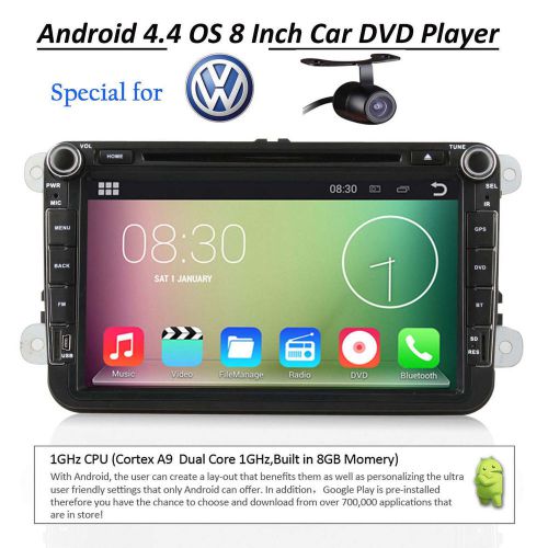 Us pure android 4.4 kitkat os 8" 2din t car dvd player gps radio stereo for vw
