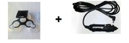 Set of bracket 3 w/ clear suction cups and power cord for cobra radar detectors