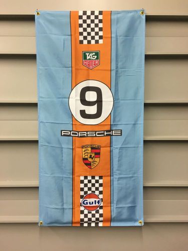 Gulf racing oil porsche 917 flag - steve mcqueen ruf 356 ford gt40 tag 911 turbo