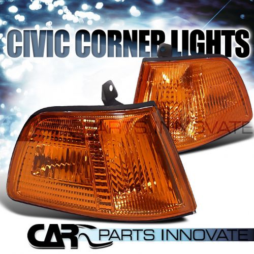 Buy for 19901991 HONDA CIVIC 2/3DR JDM AMBER SIGNAL CORNER LIGHTS LAMP