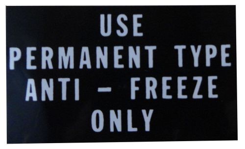 1956 1957 lincoln mark ii antifreeze decal