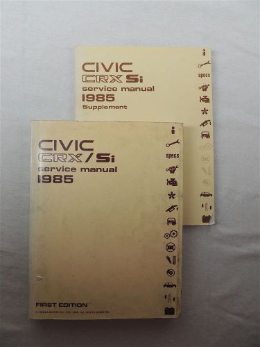 1985 honda crx si oem service manual and service manual supplement