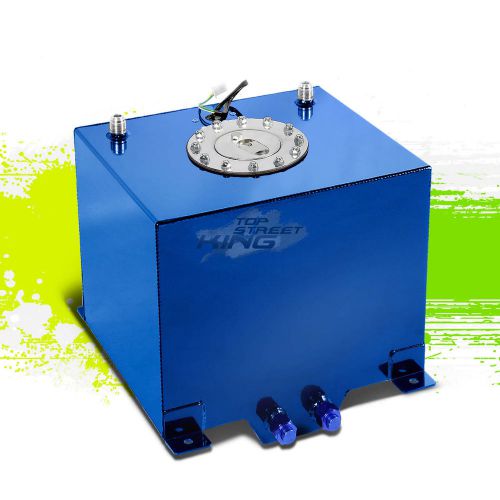 5 gallon/18.8l lightweight blue aluminum gas fuel cell tank+sender 12"x12"x8"