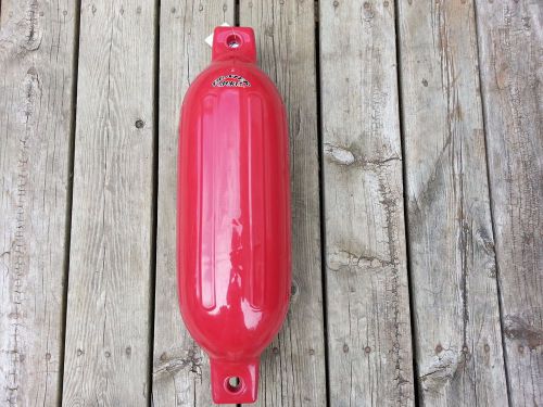 Lot of 2 red boat fender bumper 6.5" x  23"  vinyl boater sports  ribbed new