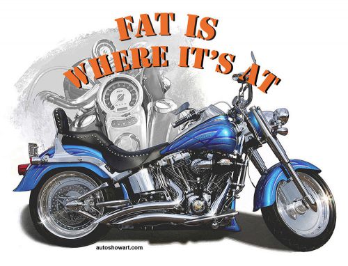 Harley motorcycle  &#034;fatboy&#034; fans t-shirt