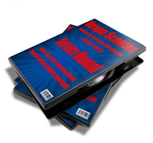 Vespa scooter 1959-1978 rotary valve models workshop manual on cd fast shipping.