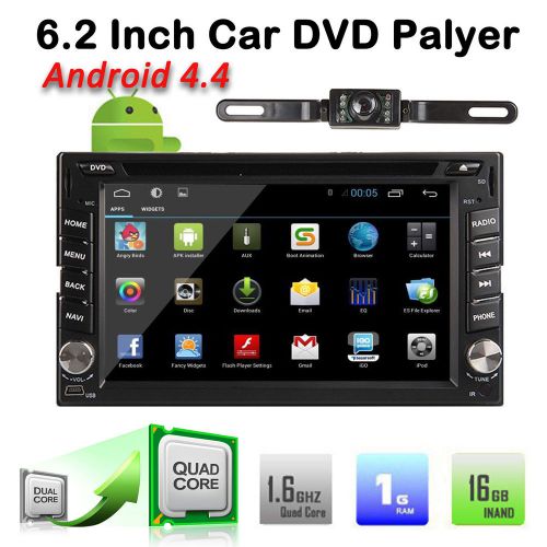 Quad core 6.2''android4.4 double 2din car 3d gps dvd player in-dash stereo+camer