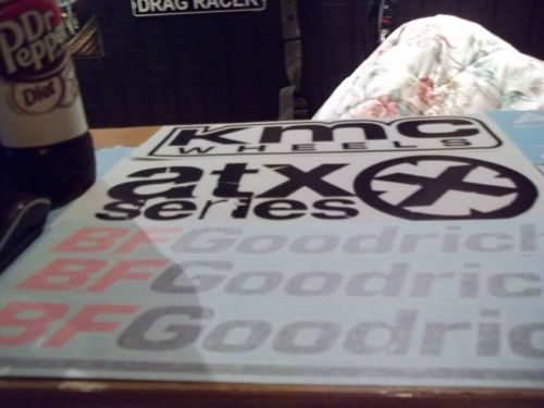 Racing, wheel and tire decals, large