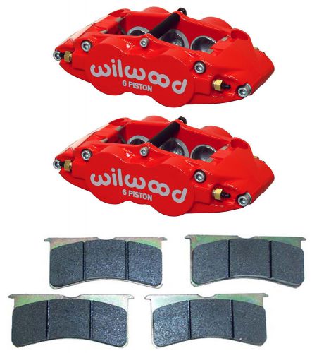 Wilwood narrow superlite 6r brake calipers &amp; pads,red,1.10&#034;,street/strip,hot rod
