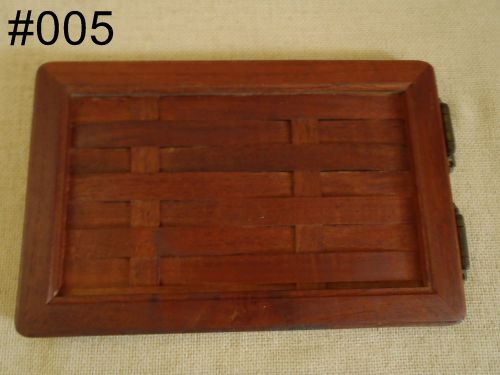 Teak boat/marine rv hatch door with a basket weave design &amp; hinges #005