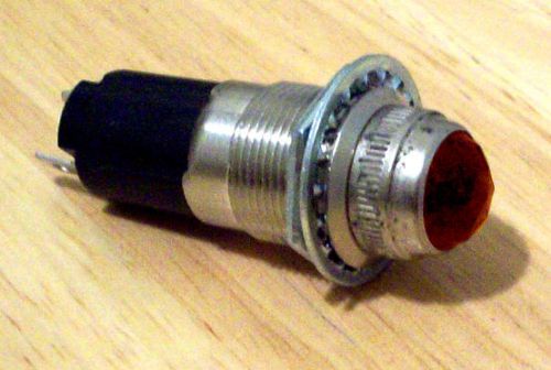 Vintage red glass cut curved lens dash gauge panel light hot rod rat  5/8 dialco
