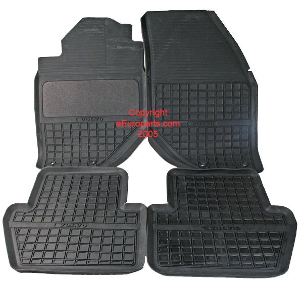 New genuine volvo floor mat set - rubber (black) 9421998