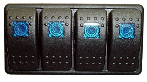 Fastronix solutions fastronix lighted (4) rocker switch panel auto/marine (blue)