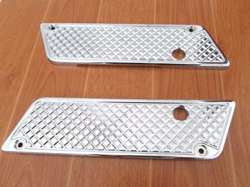 Chrome billet cnc aluminum  saddlebags latch cover face 4 harley touring 93-2013