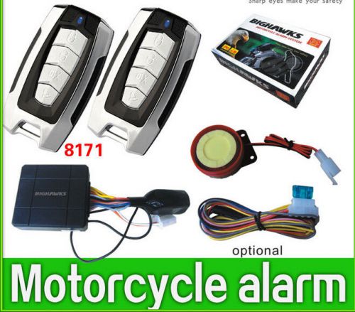Motorcycle scooter moped bike alarm immobiliser with remote start easy install