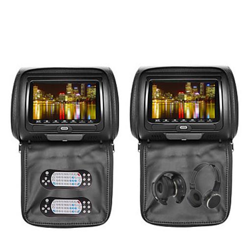 Buy Black Pair 7'' Car LCD Headrest DVD CD VCD Player Game IR
