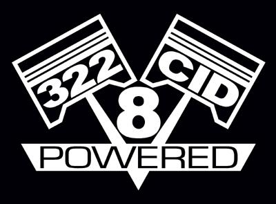 2 v8 322 cid engine piston decal set sticker emblems