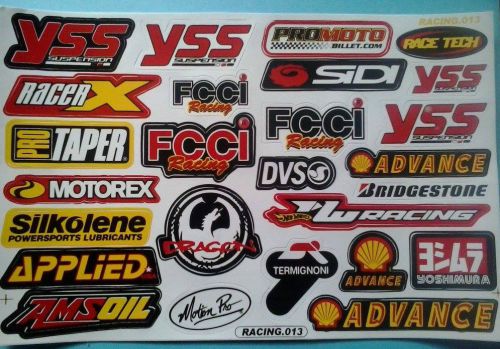 Pro taper/yoshimura/dvso + 26 pc motocross dirt bike atv atc sticker set