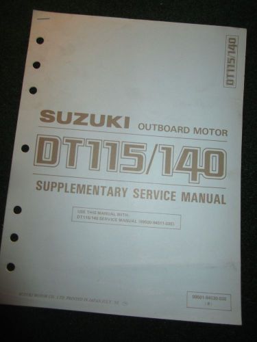 1989 suzuki outboard service repair shop manual supplement dt115 dt140