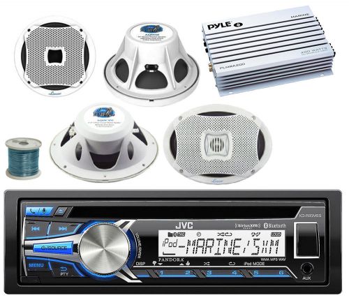 6x9&#034;marine speakers,10&#034;sub &amp; wires, marine amplifier, jvc bluetooth usb cd radio