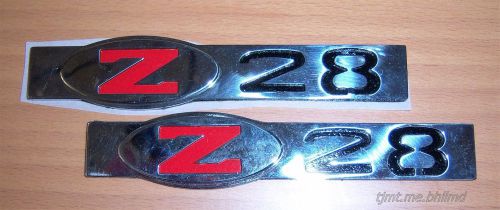 2 new gm z/28, z06 style solid stainless emblem decal logo free ship