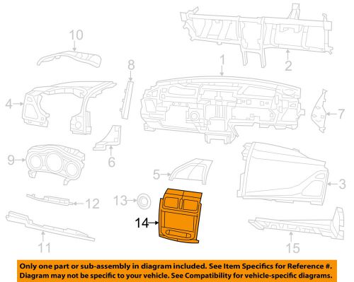 Dodge chrysler oem 11-14 avenger instrument panel dash-center bezel 1sr071x9ac